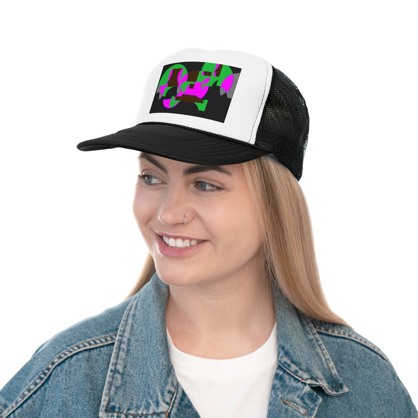 "HobBobGoBlyN" - - Pink & Green Trucker Cap